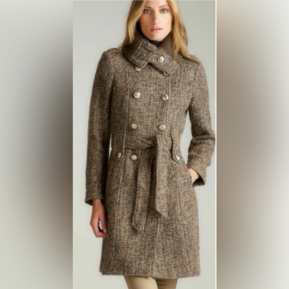 NWT Calvin Klein Long Tweed Peacoat